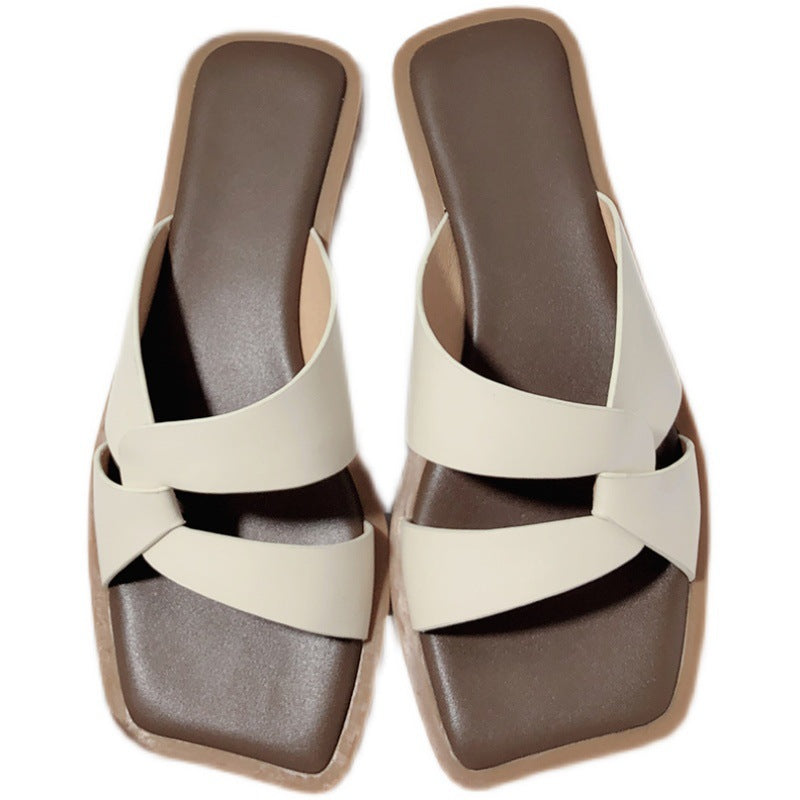 Damen elegante Zehentrenner-Sandalen mit geflochtenem Riemendesign und komfortablem Fußbett R&B