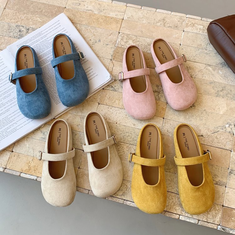 Damen weiche Mokassins mit verstellbarem Riemen und bequemer Innensohle R&B