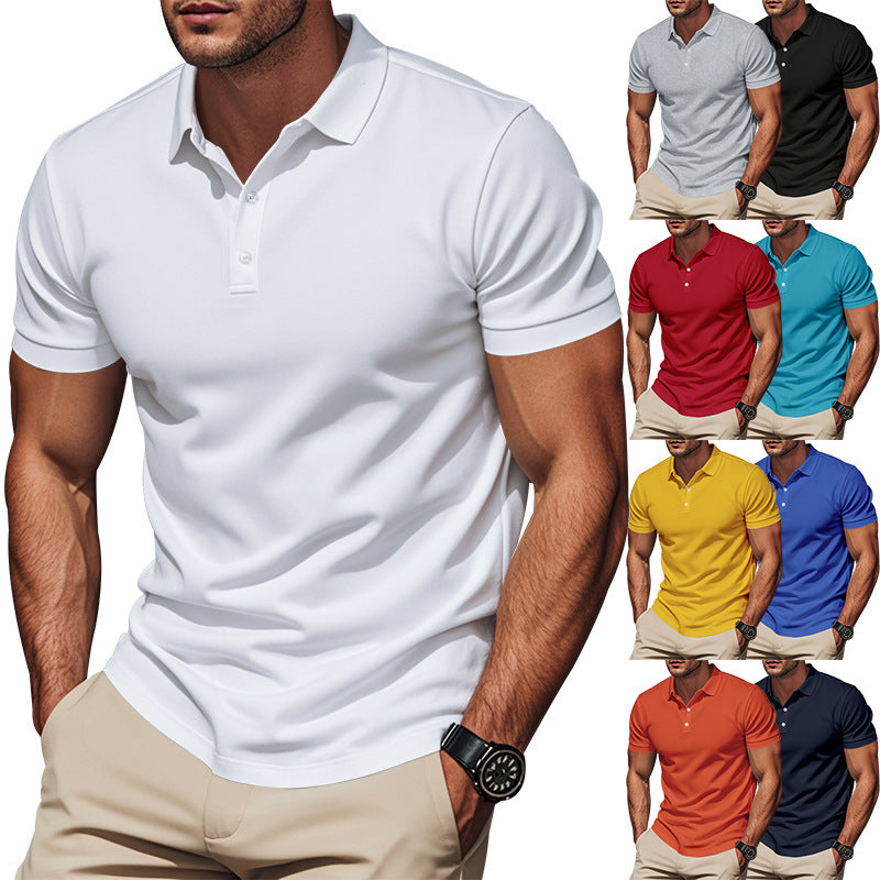Herren nan atmungsaktives Piqué Poloshirt Kurzarm mit Knopfleiste R&B