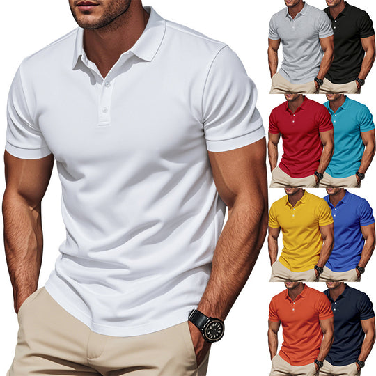 Herren nan atmungsaktives Piqué Poloshirt Kurzarm mit Knopfleiste R&B