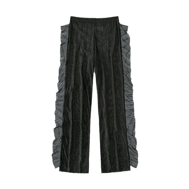 Damen transparente Strandhose mit raffinierter Rüschendetail R&B