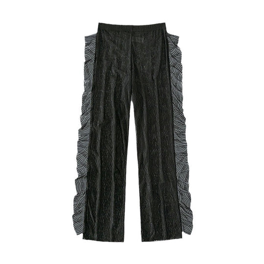 Damen transparente Strandhose mit raffinierter Rüschendetail R&B