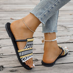 Damen Komfortable Slides mit modischem Ethno-Muster R&B
