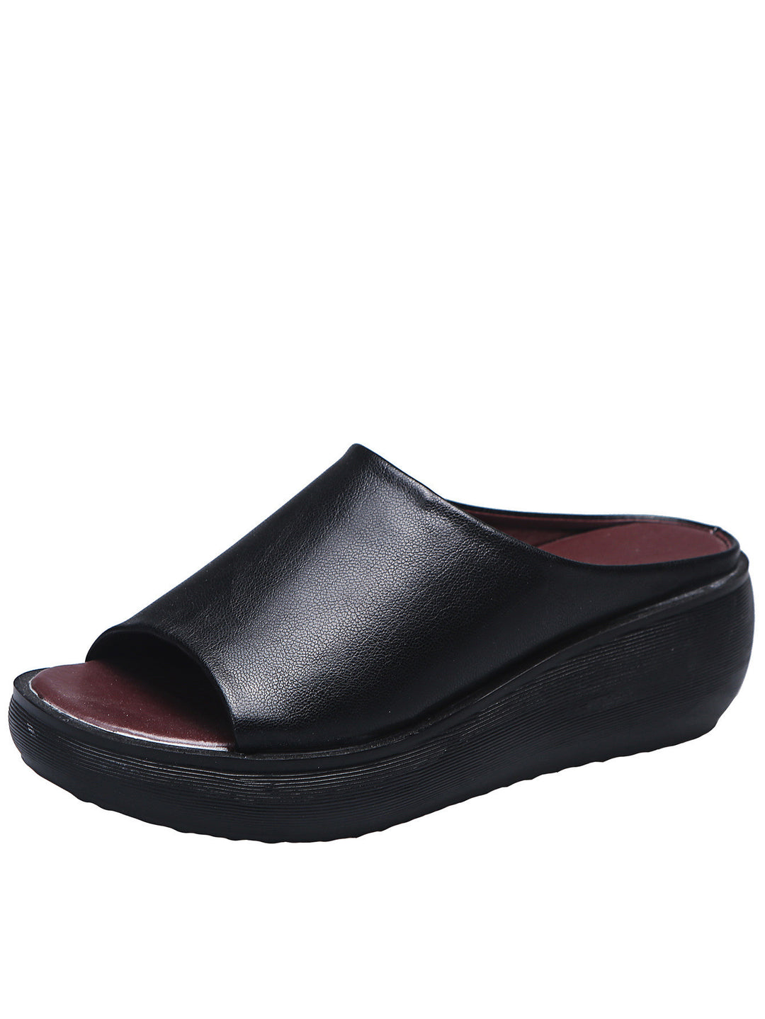 Damen Wedge-Pantoletten aus hochwertigem Leder R&B
