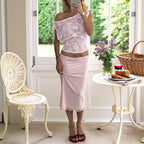 Damen Spitzen-Oberteil mit asymmetrischem Schnitt und raffiniertem Design R&B