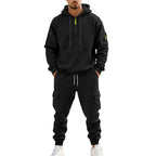 Herren nan technischer Cargo-Jogginganzug mit Halbzip, Kapuze und Mehrfachtaschen R&B