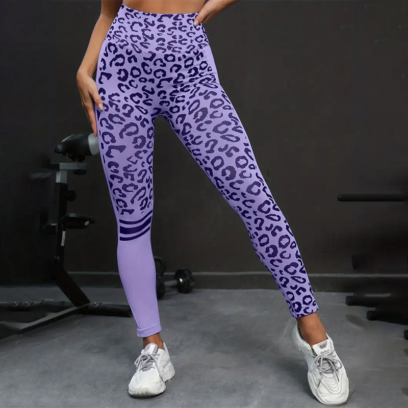 Damen Sportleggings mit Tiermuster und hohem Taillenschnitt R&B