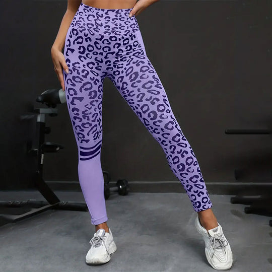 Damen Sportleggings mit Tiermuster und hohem Taillenschnitt R&B