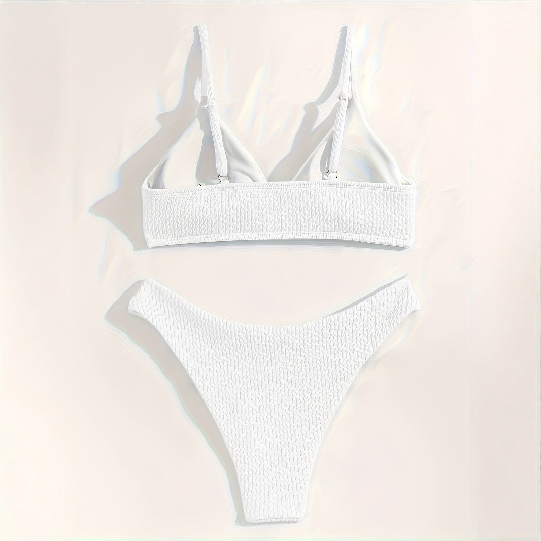 Damen Triangle-Bikini mit Struktur und schmalen Trägern R&B