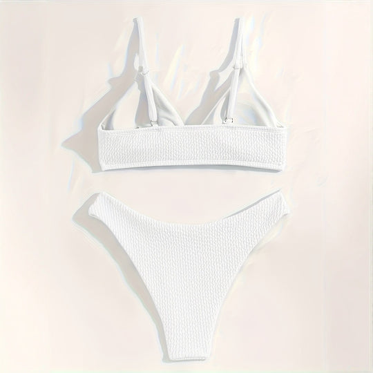Damen Triangle-Bikini mit Struktur und schmalen Trägern R&B