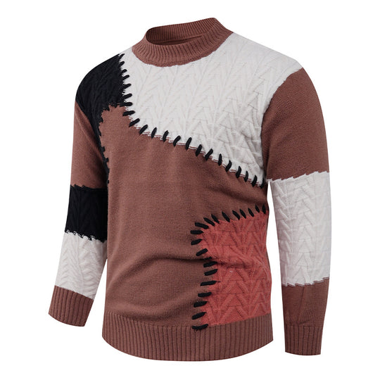 Herren Stilvoller Strickpullover mit einzigartigen geometrischen Mustern R&B