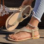 Damen Fußfreundliche Zehensandalen mit gepolsterter Sohle und modischem Riemen R&B