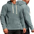 Herren nan samtweicher Kapuzenpullover mit Nahtdetails, Kängurutasche und Kontrastkordel R&B