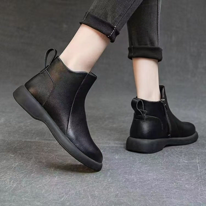 Damen Modische Stiefeletten mit elegantem Reißverschluss und rutschfester Sohle R&B