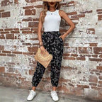 Damen Komfortable Blumenmuster Jogginghose R&B
