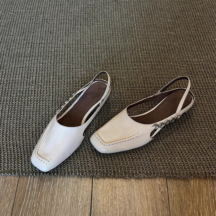 Damen Slingpumps mit eleganter Naht und modischen Schnallen R&B