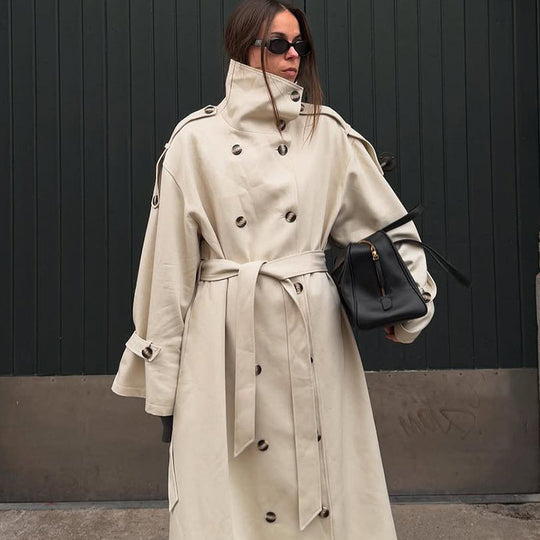 Damen luxuriöser Trenchcoat mit durchdachten Details R&B