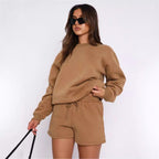 Damen Lässiges Sweater-Shorts-Set mit hohem Tragekomfort R&B