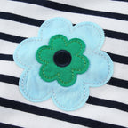 Mädchen T-Shirt Kleid mit bunten Blumenapplikationen R&B