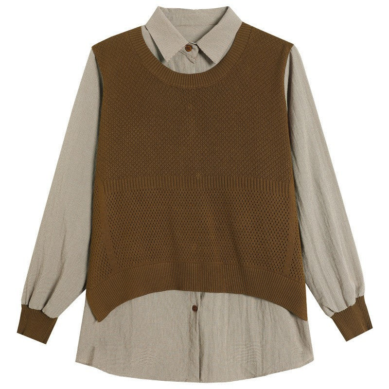 Damen Strickpullover mit einzigartiger Layered-Optik und feiner Struktur R&B