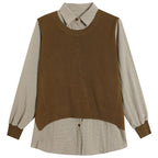 Damen Strickpullover mit einzigartiger Layered-Optik und feiner Struktur R&B