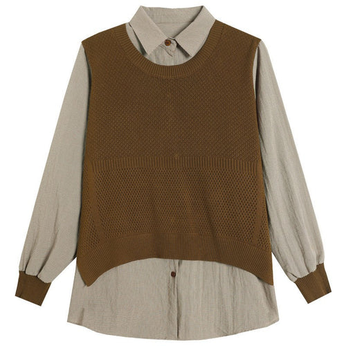 Damen Strickpullover mit einzigartiger Layered-Optik und feiner Struktur R&B