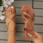 Damen Riemchen-Sandalen mit kunstvoller Zierde R&B
