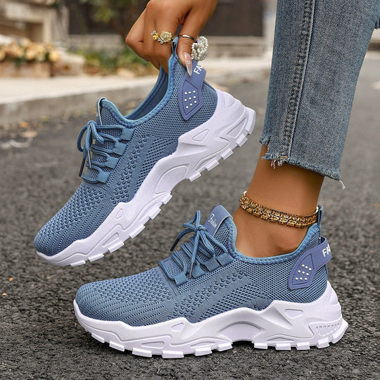 Damen Sportliche Mesh Sneakers mit dämpfender Sohle und atmungsaktiver Konstruktion R&B