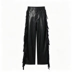 Damen Kunstlederhose mit Fransenbesatz R&B