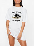 Damen Oversized T-Shirt mit inspirierendem Schriftzug und auffälligem Grafikdesign R&B