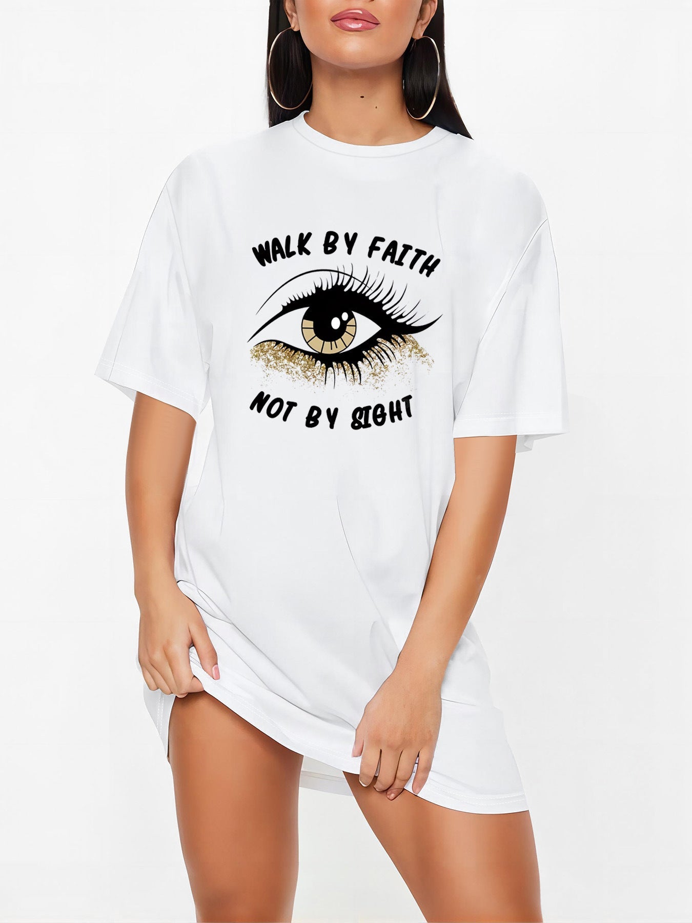 Damen Oversized T-Shirt mit inspirierendem Schriftzug und auffälligem Grafikdesign R&B
