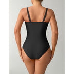 Damen Einteiler Badeanzug mit raffinierten Schmuckdetails und figurformendem Design R&B