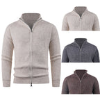 Herren Strickpullover mit hohem Kragen und dekorativem Reißverschluss R&B