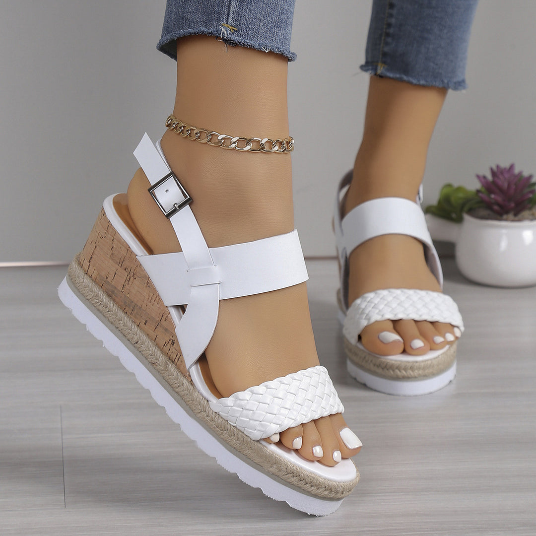 Damen Wedge-Sandaletten mit raffiniertem Flecht-Design und komfortablem Fußbett R&B
