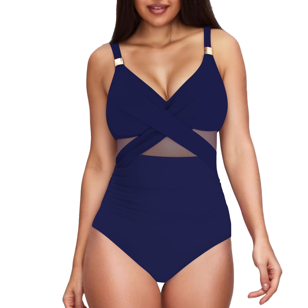 Damen Eleganter Einteiler mit transparenter Einsätzen R&B