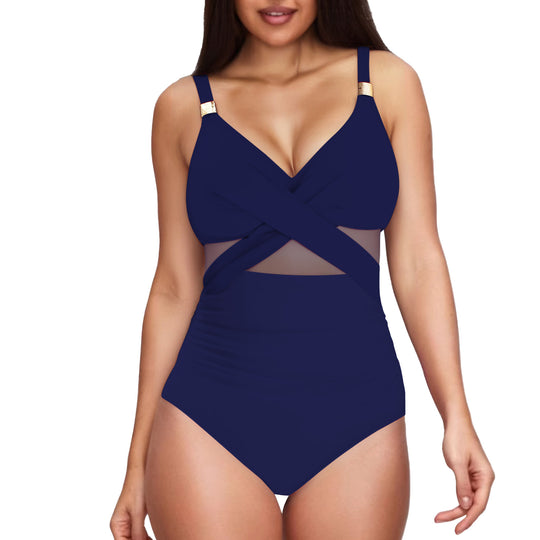 Damen Eleganter Einteiler mit transparenter Einsätzen R&B