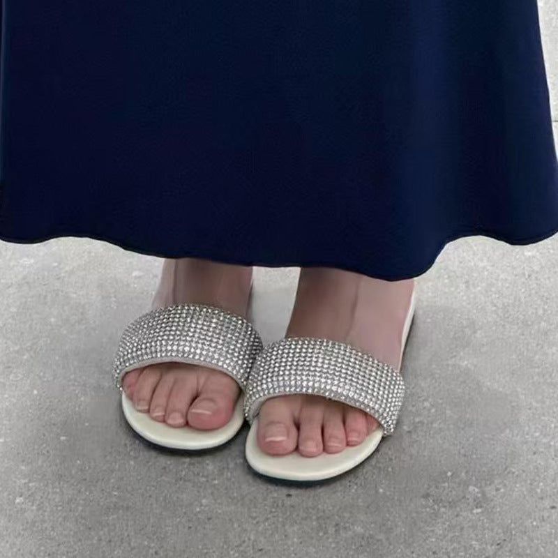 Damen Komfortable Pantoletten mit glitzerndem Akzent R&B