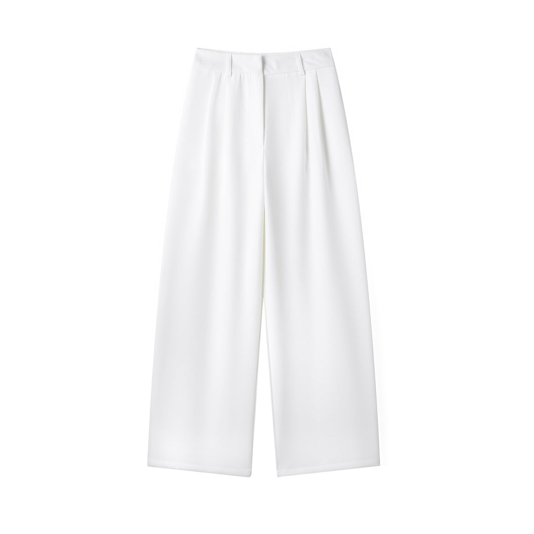 Damen weit geschnittene High-Waist-Stoffhose R&B