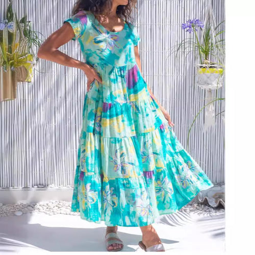 Damen maxikleid mit traumhaften Blumendruck R&B