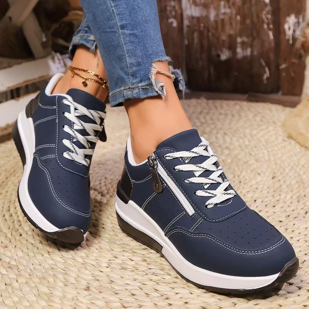 Damen Komfortable Sneakers mit modischem Reißverschluss und atmungsaktiver Sohle R&B