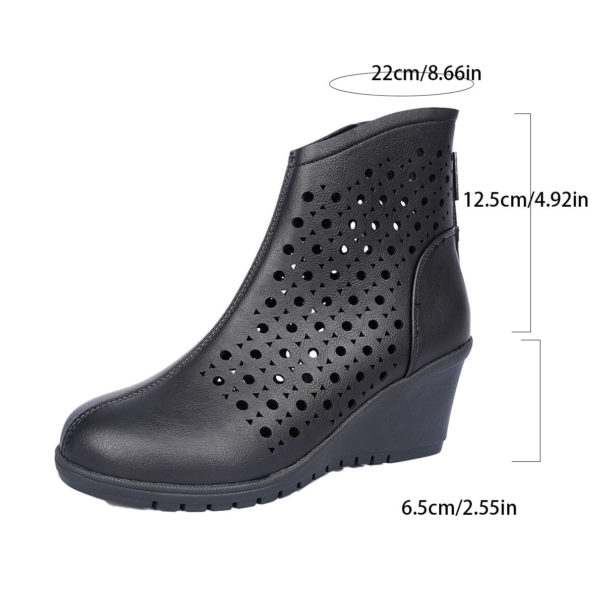Damen Wedge-Stiefeletten mit perforiertem Obermaterial R&B