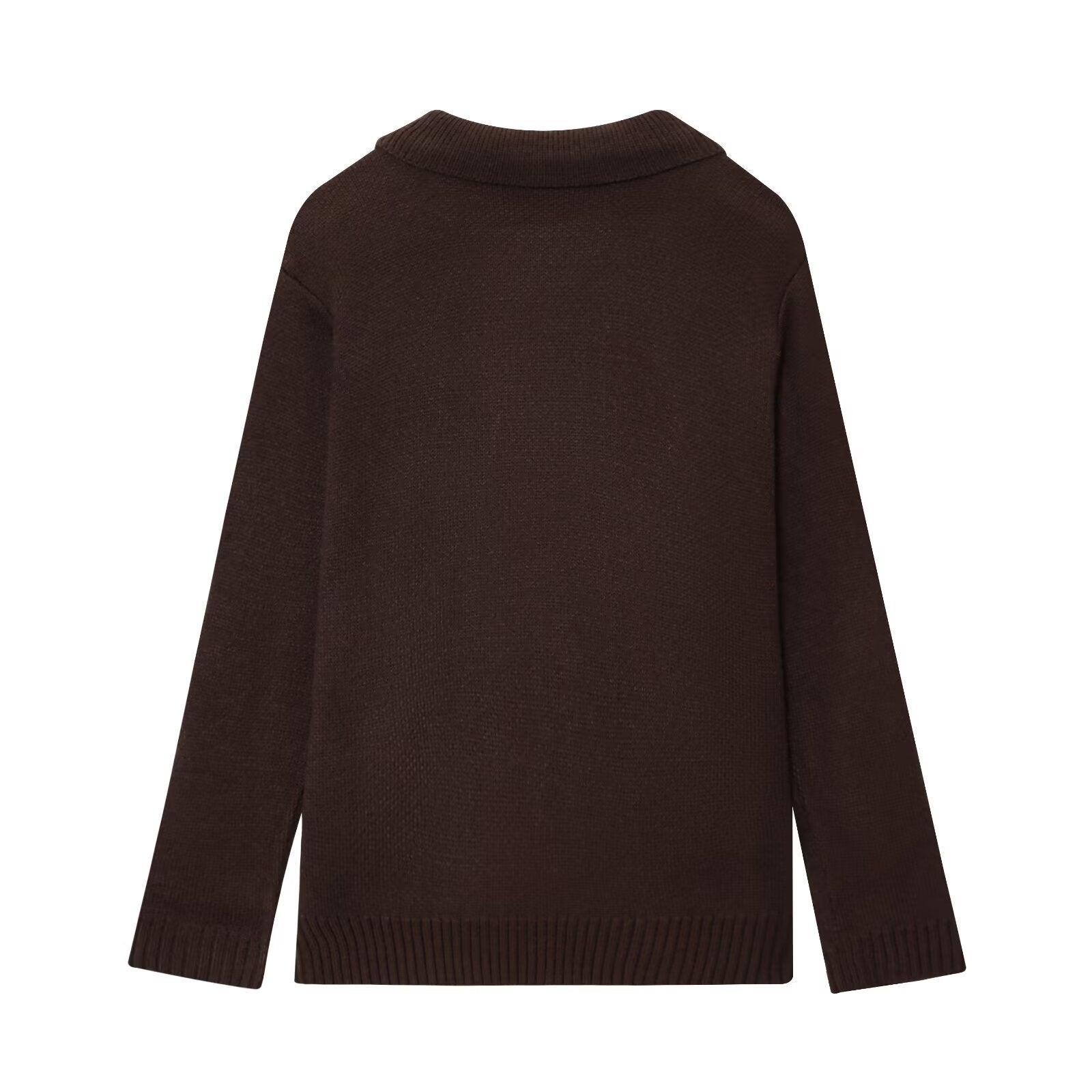 Damen elegante Strickjacke mit doppelter Knopfleiste und praktischen Taschen R&B