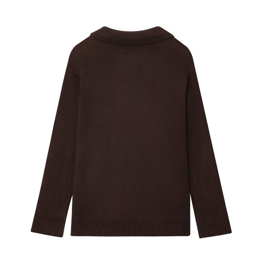 Damen elegante Strickjacke mit doppelter Knopfleiste und praktischen Taschen R&B
