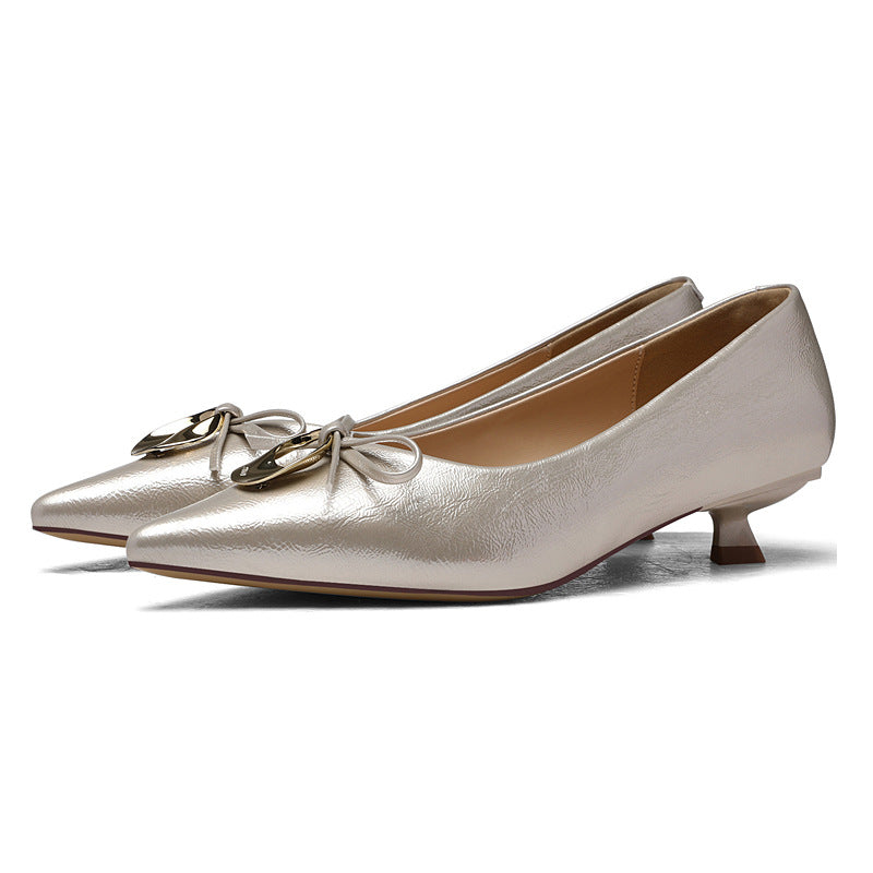 Damen elegante spitze Ballerinas mit Zierschnalle R&B