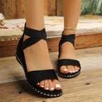 Damen Wedge-Sandalen mit stilvollem Riemen-Design und komfortablem Fußbett R&B