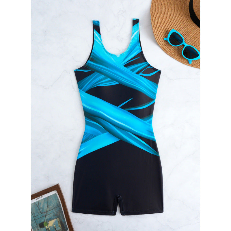 Damen Sportlicher Schwimmanzug mit stylischem Grafikdesign R&B