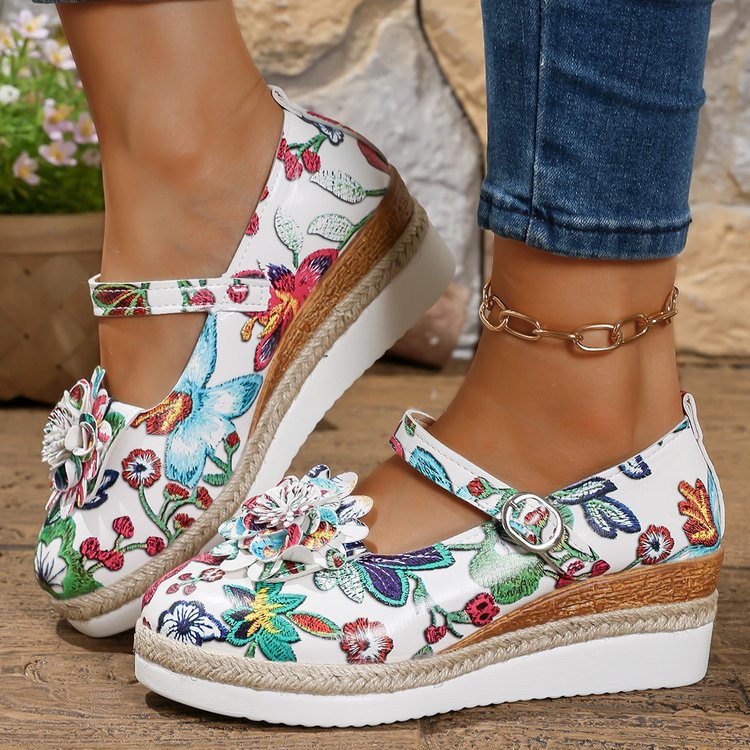 Damen Komfortable und stilvolle Sandaletten mit floralen Applikationen R&B