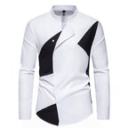 Herren Designer Hemd mit asymmetrischem Farbblock R&B
