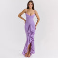 Damen Elegantes Maxikleid mit voluminösen Rüschen und figurformendem Schnitt R&B