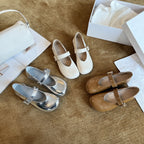 Damen Ballerinas mit modischem Riemchen und glänzender Oberfläche R&B